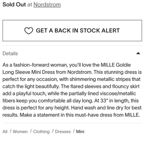 MILLE Goldie mini dress size XL - Picture 7 of 16